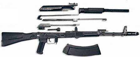 AK-107 assault rifle, disassembled