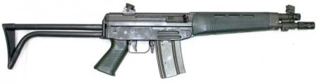  5.56mm SIG SG-543 short assault rifle, with side-folding butt