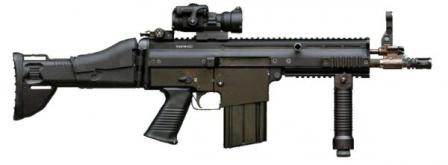 Прототип 7,62мм винтовки FN SCAR-H (конец 2004 года), в варианте CQC (CloseQuarter Combat, укороченный ствол для ближнего боя), под патрон 7.62x51 мм NATO
