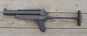 German HK69 40mm single-shot grenade launcher.