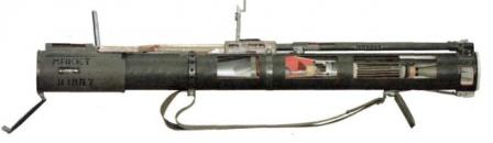 RPG-22 rocket-propelled anti-tank grenade, cut-out sample.