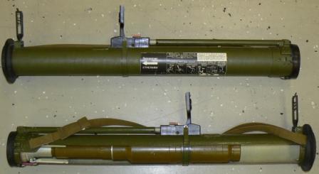 RShG-2 rocket-propelled assault grenade (at the bottom the container is cut out to show the rocket and its warhead).