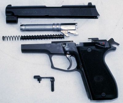 Daewoo DP-51 pistol, partially disassembled.