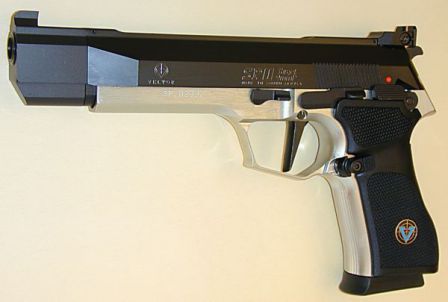 Vektor SP1 Sport pistol, with long barrel and adjustable target sight.