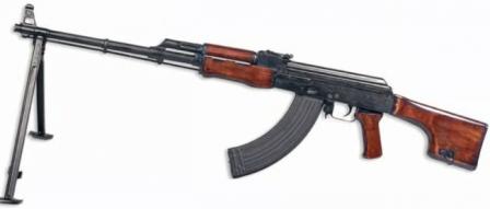 Kalashnikov RPK light machine gun with 40-round box magazine.