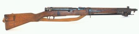 Arisaka Type 44 carbine, with integral folding bayonet and bolt cover installed.