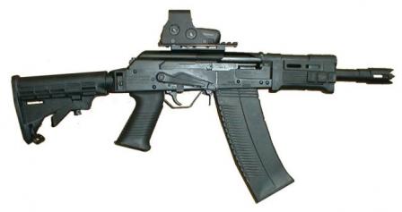 Saiga 12 shotgun heavily modified by Tromix in USA to their 8