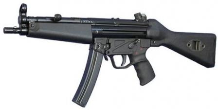 HK MP-5A2 with fixed stock and plastic S-E-F trigger group.