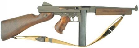  Thompson M1A1 submachine gun with 30-round magazine.