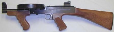 American-180 submachine gun, short barreled version.