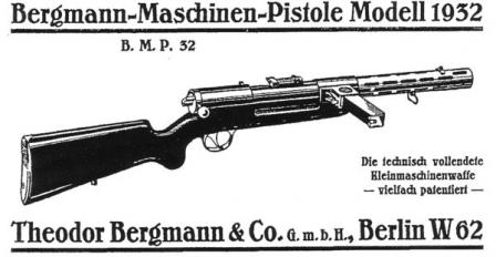 Пистолет-пулемет Bergmann MP-32 (с обложки оригинального описания).