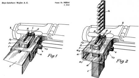 Drawing from original patent, covering S1-100 integral magazine loading device.