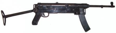 M56 submachine gun, butt opened.