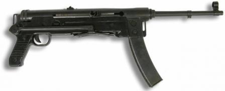 M56 submachine gun, butt folded.