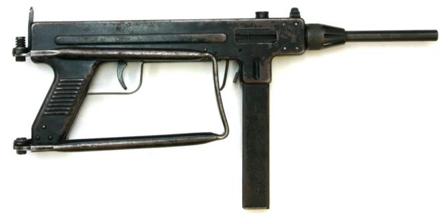  Madsen model 1950 submachine gun, butt folded.